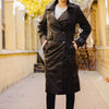 Womens Black Noir Leather Long Coat