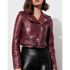 Jessica Davis Maroon leather Jacket