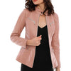 Pink Leather Moto Jacket Womens