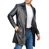 Men's Classic Real Leather Trench Coat