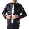 Black Men's Pure Sheep Leather Zipper Jacket