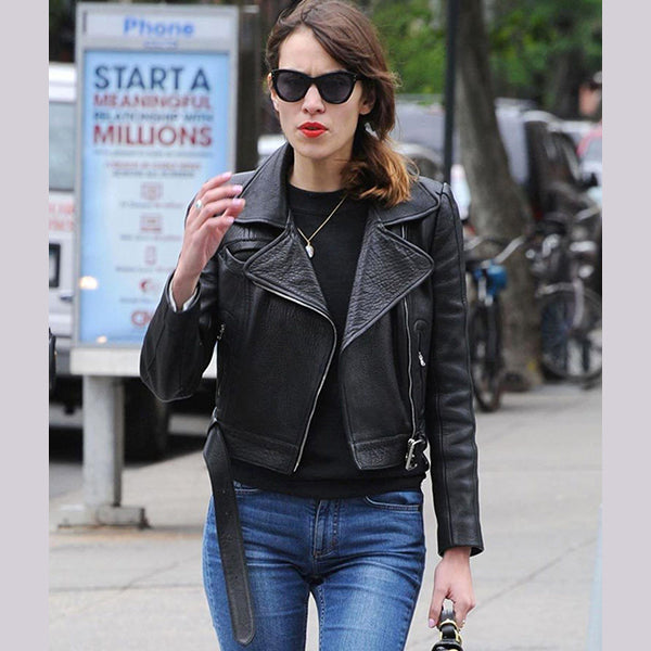 Alexa Chung Black Biker Jacket Womens