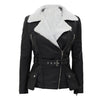 Women's Black Leather Faux Jacket