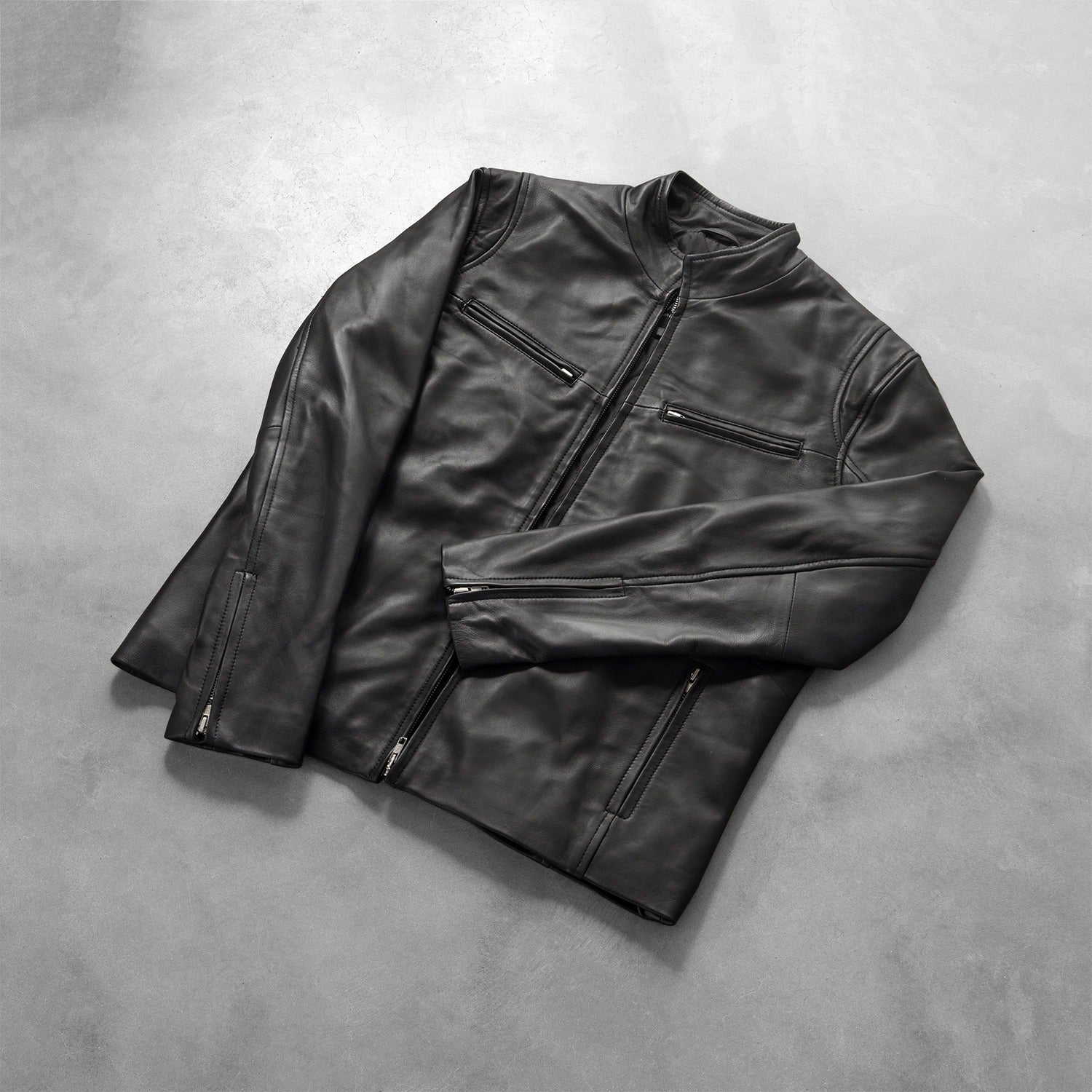 Men's Jet Black Leather Jacket