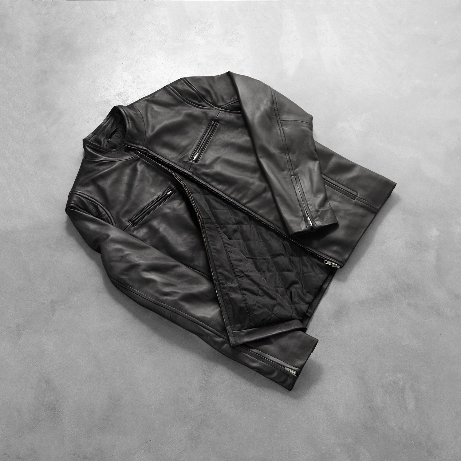 Men's Jet Black Leather Jacket