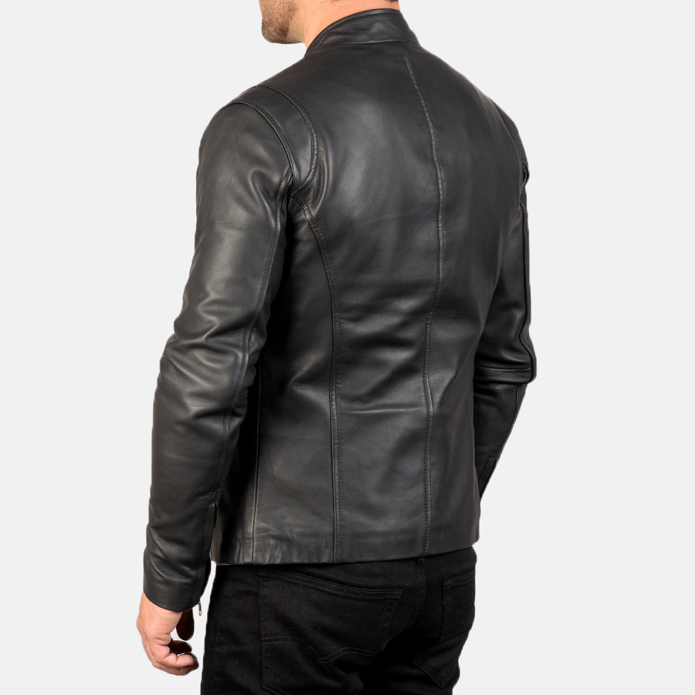 Men's Jet Black Leather Jacket