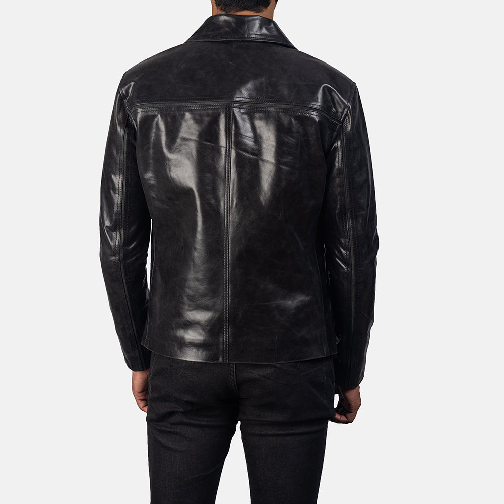 Mens Mystic Black Leather Jacket