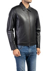 Mens Harrington Collar Shirt Premium Leather Jacket