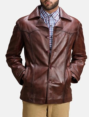 Men's Classic Brown Leather Jacket