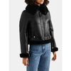 Women’s Shearling Aviator Cropped Leather Jacket - Premium Style