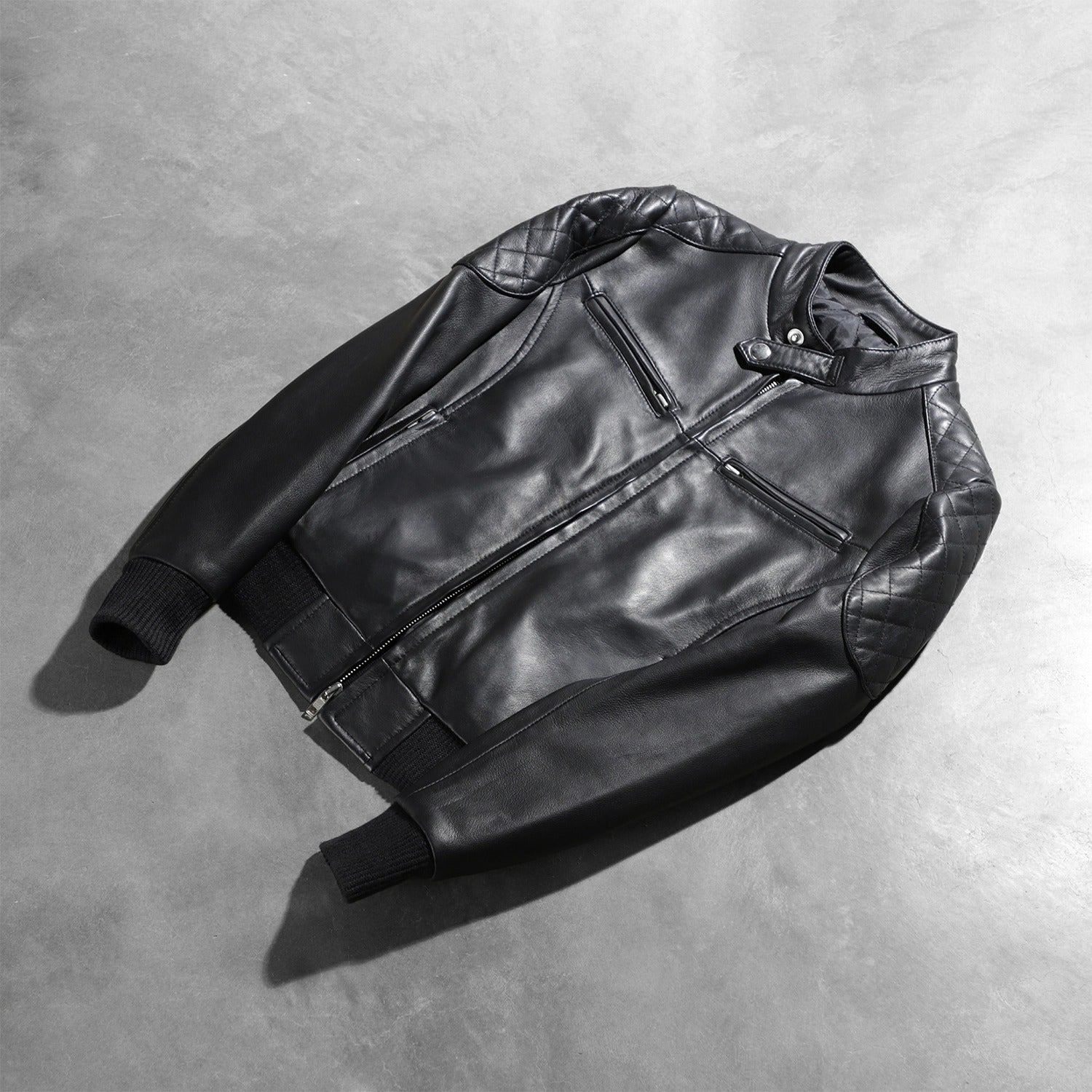 Women's Midnight Black Leather Bomber Jacket