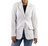 Classic 2-Button Lambskin Leather White Blazer Women